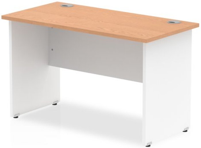 Office Monster | Impulse Impulse Panel End 800/600 Rectangle Desk Oak Top White Panels Impulse Impulse Panel End 800/600 Rectangle Desk Oak Top White Panels
