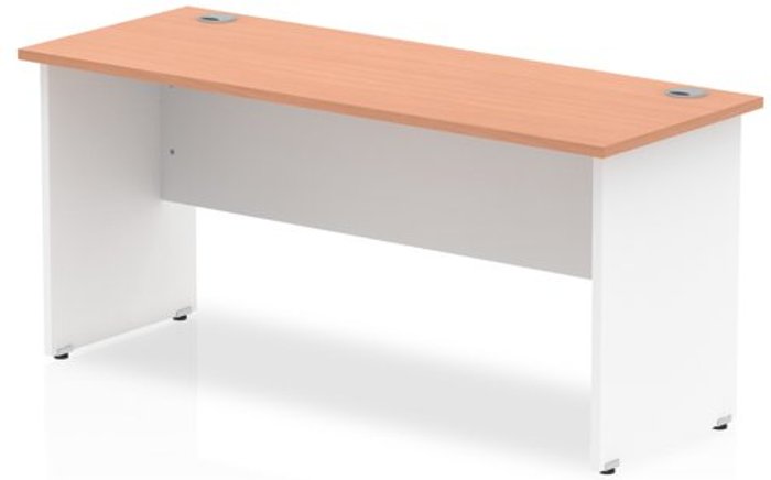 Office Monster | Impulse Impulse Panel End 1600/600 Rectangle Desk Beech Top White Panels Impulse Impulse Panel End 1600/600 Rectangle Desk Beech Top White Panels