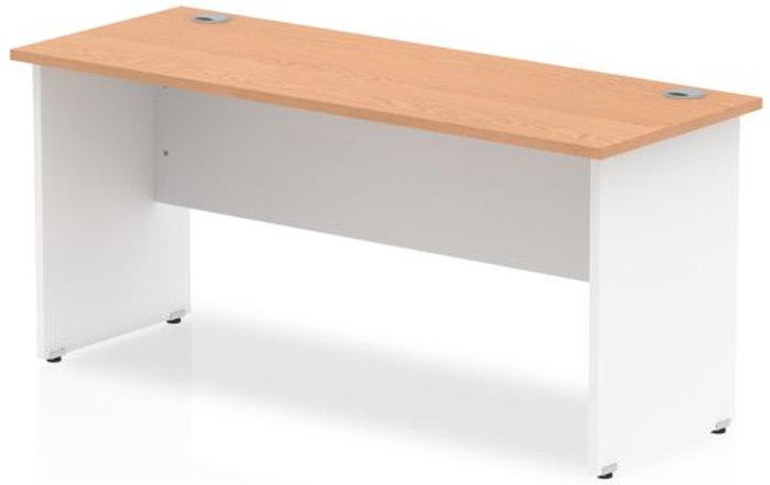 Office Monster | Impulse Impulse Panel End 1600/600 Rectangle Desk Oak Top White Panels Impulse Impulse Panel End 1600/600 Rectangle Desk Oak Top White Panels