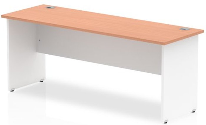 Office Monster | Impulse Impulse Panel End 1800/600 Rectangle Desk Beech Top White Panels Impulse Impulse Panel End 1800/600 Rectangle Desk Beech Top White Panels