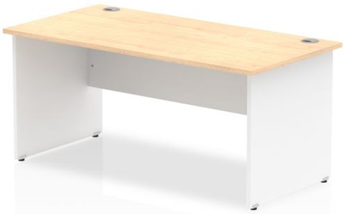 Office Monster | Impulse Impulse Panel End 1800 Rectangle Desk Maple Top White Panels Impulse Impulse Panel End 1800 Rectangle Desk Maple Top White Panels