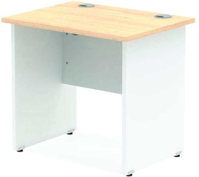 Office Monster | Impulse Impulse Panel End 800/600 Rectangle Desk Maple Top White Panels Impulse Impulse Panel End 800/600 Rectangle Desk Maple Top White Panels