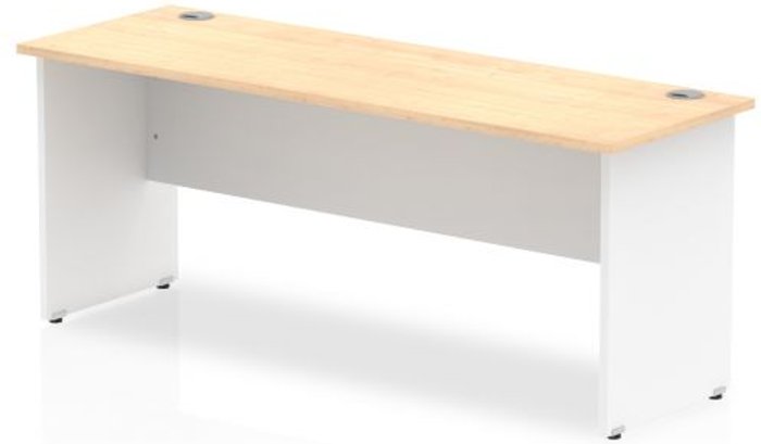 Office Monster | Impulse Impulse Panel End 1800/600 Rectangle Desk Maple Top White Panels Impulse Impulse Panel End 1800/600 Rectangle Desk Maple Top White Panels