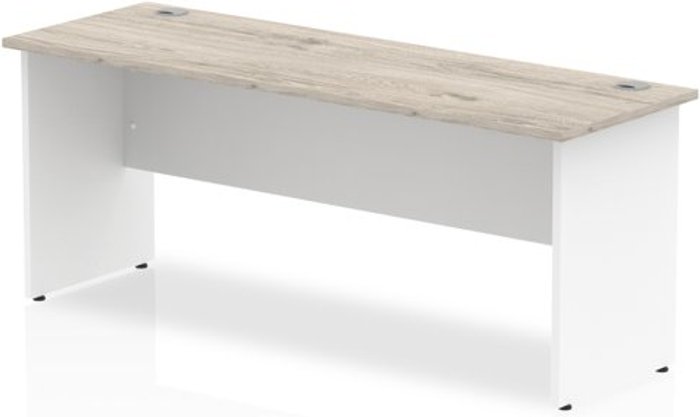 Office Monster | Impulse Impulse Panel End 1800/600 Rectangle Desk Grey Oak Top White Panels Impulse Impulse Panel End 1800/600 Rectangle Desk Grey Oak Top White Panels