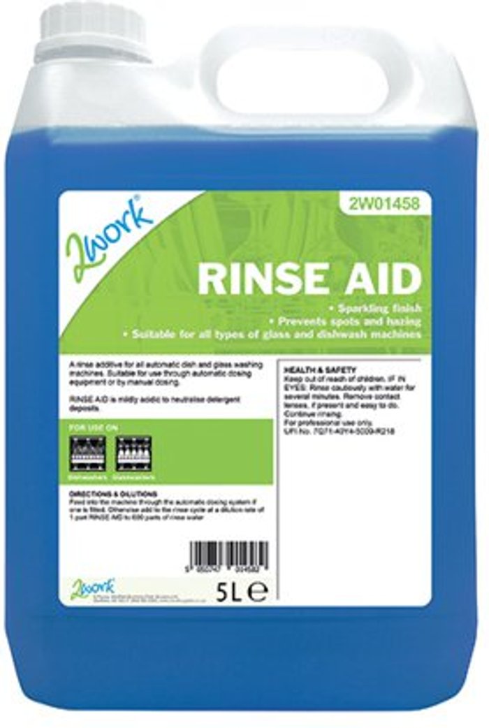 Office Monster | 2Work 2Work Concentrated Rinse Aid Additive Concentrate 5 Litre Bulk Bottle 2W01458 2Work 2Work Concentrated Rinse Aid Additive Concentrate 5 Litre Bulk Bottle 2W01458