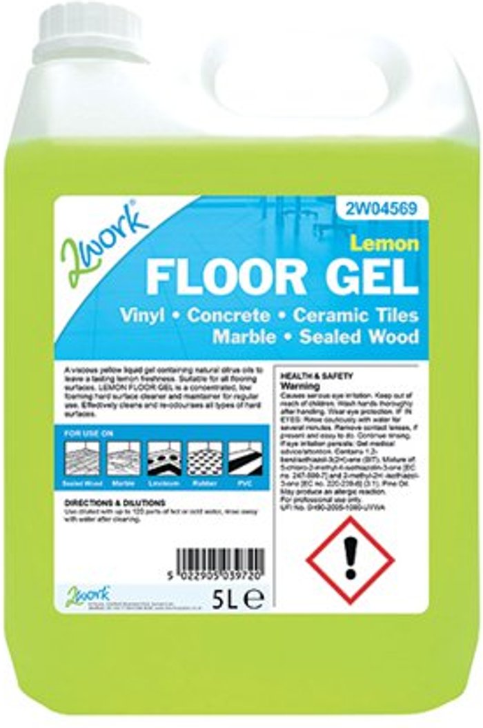 Office Monster | 2Work 2Work Lemon Floor Gel Concentrate 5 Litre Bulk Bottle 2W04569 2Work 2Work Lemon Floor Gel Concentrate 5 Litre Bulk Bottle 2W04569