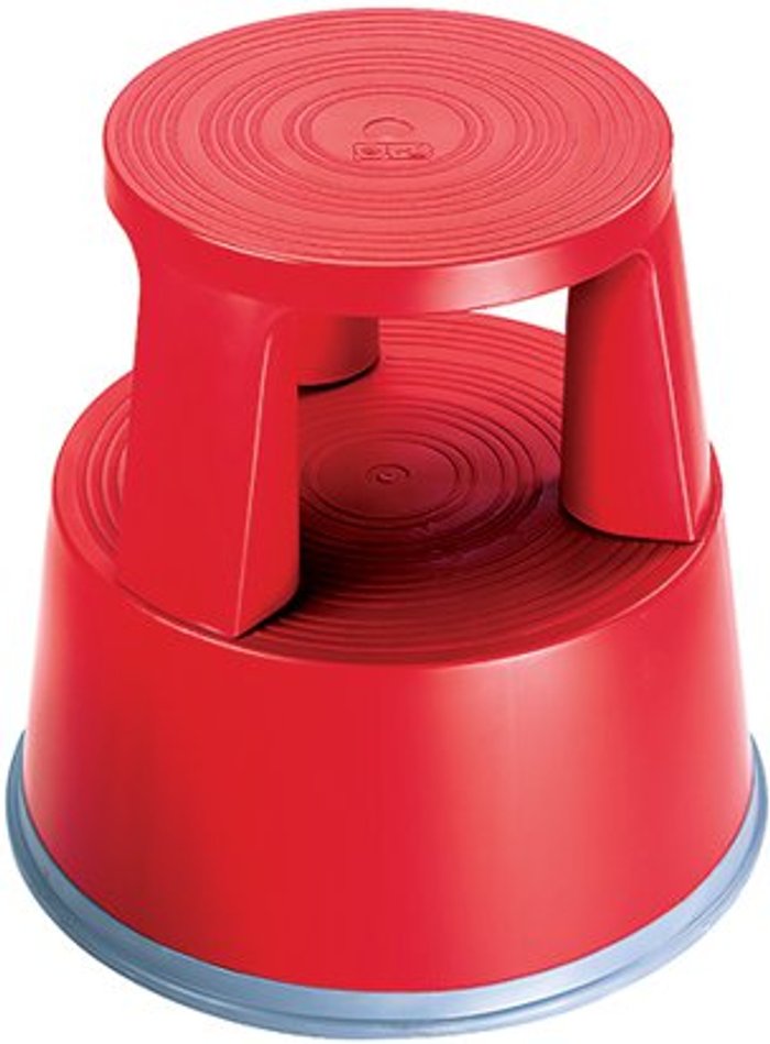 Office Monster | 2Work 2Work Plastic Step Stool with Non-Slip Rubber Base 430mm Red T7/Red 2W04999 2Work 2Work Plastic Step Stool with Non-Slip Rubber Base 430mm Red T7/Red 2W04999