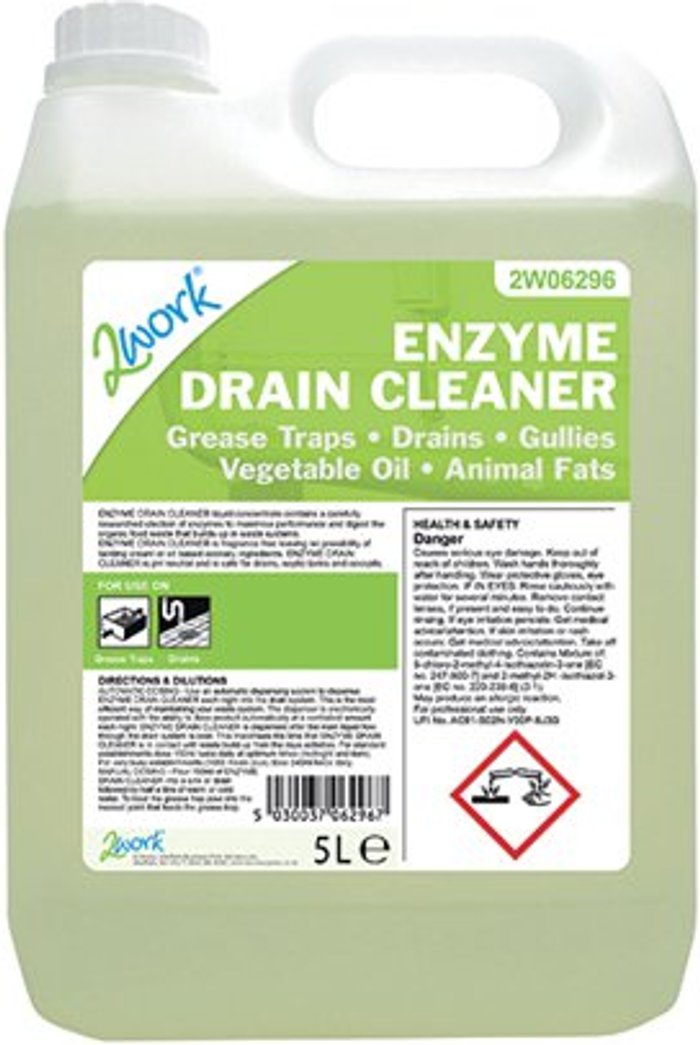 Office Monster | 2Work 2Work Enzyme-Based Drain Cleaner 5 Litre Bulk Bottle 2W06296 2Work 2Work Enzyme-Based Drain Cleaner 5 Litre Bulk Bottle 2W06296