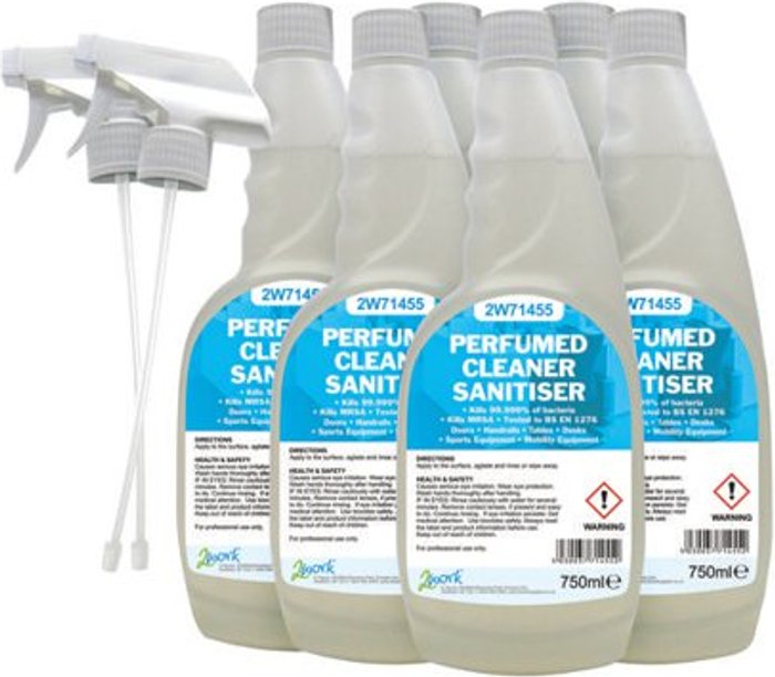 Office Monster | 2Work 2Work Cleaner Sanitiser Perfumed Trigger Spray 750ml (Pack of 6) 2W07254 2Work 2Work Cleaner Sanitiser Perfumed Trigger Spray 750ml (Pack of 6) 2W07254