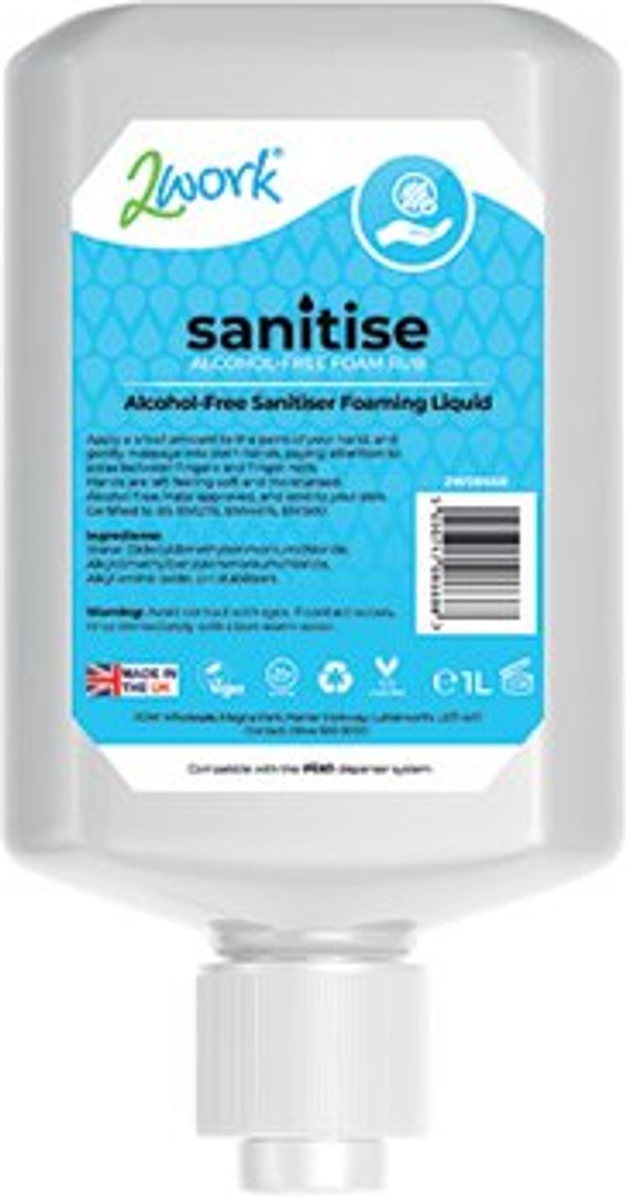 Office Monster | 2Work 2Work Sanitise Foam Rub Liquid Alcohol-Free (Pack of 6) 2W08668 2Work 2Work Sanitise Foam Rub Liquid Alcohol-Free (Pack of 6) 2W08668