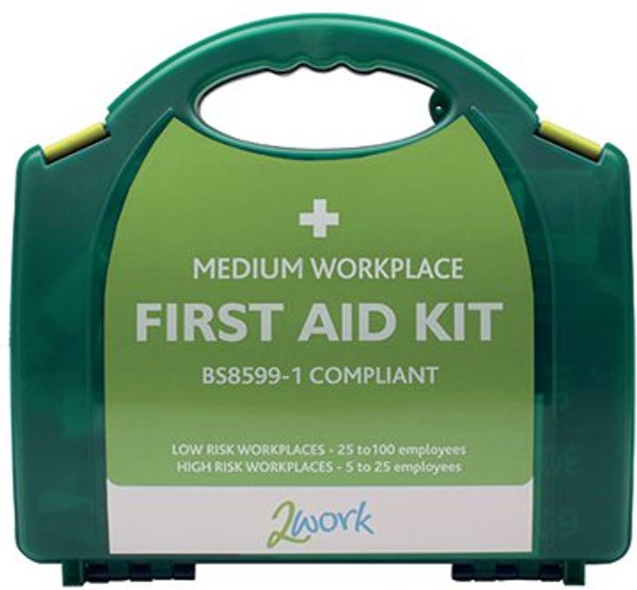 Office Monster | 2Work 2Work BSI Compliant First Aid Kit Medium 2W99438 2Work 2Work BSI Compliant First Aid Kit Medium 2W99438