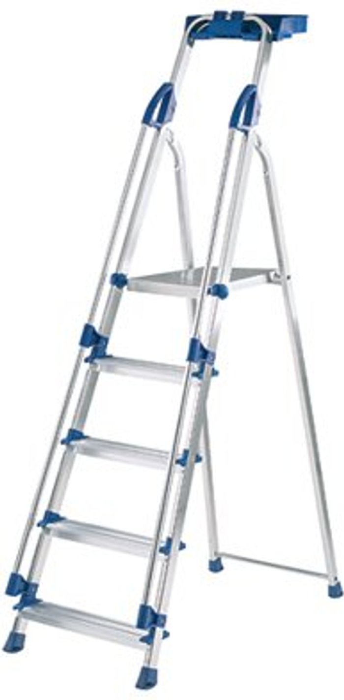 Office Monster | Werner Werner Blue Seal 5 Tread Professional Aluminium Step Ladder 7050518 Werner Werner Blue Seal 5 Tread Professional Aluminium Step Ladder 7050518