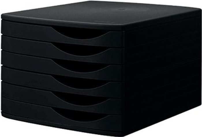 Office Monster | Jalema Jalema 6 Desktop Plastic Drawers Set Black J76319BLK Jalema Jalema 6 Desktop Plastic Drawers Set Black J76319BLK