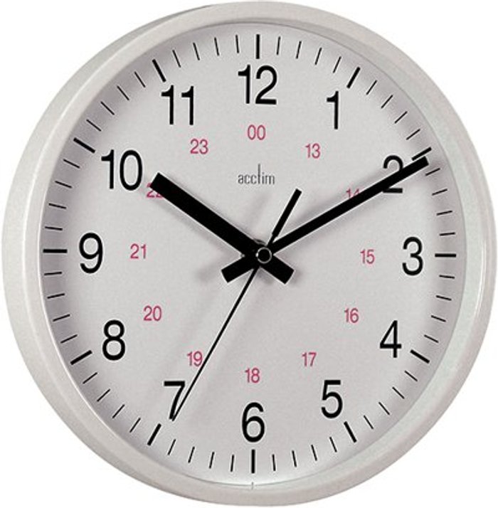Office Monster | Acctim Acctim Metro 24 Hour Plastic Wall Clock 355mm White 21202 Acctim Acctim Metro 24 Hour Plastic Wall Clock 355mm White 21202