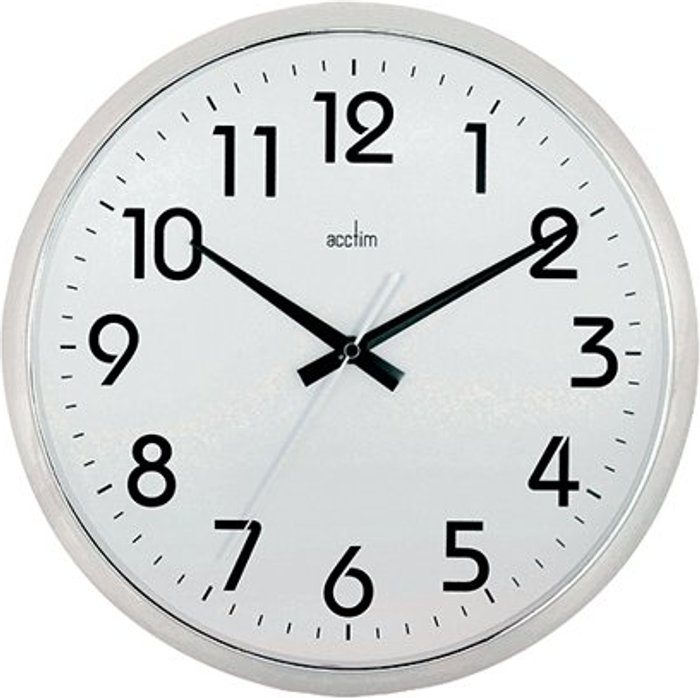 Office Monster | Acctim Acctim Orion Silent Sweep Wall Clock 320mm Chrome/White 21287 Acctim Acctim Orion Silent Sweep Wall Clock 320mm Chrome/White 21287