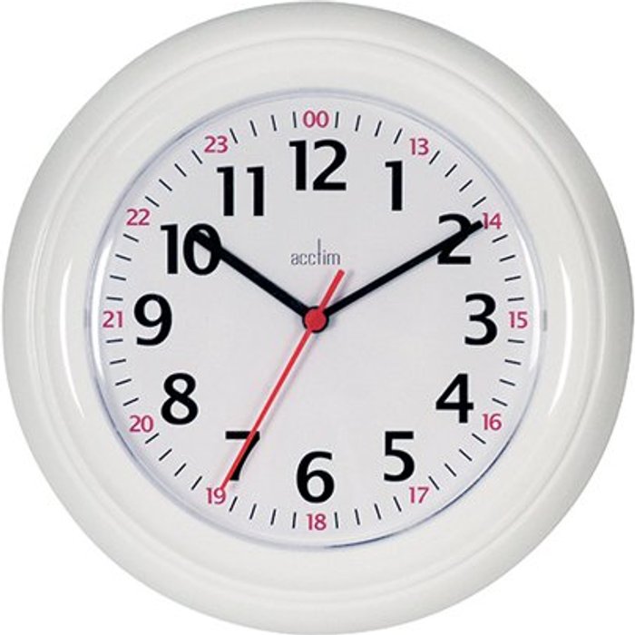 Office Monster | Acctim Acctim Wexham 24 Hour Plastic Wall Clock White 21862 Acctim Acctim Wexham 24 Hour Plastic Wall Clock White 21862