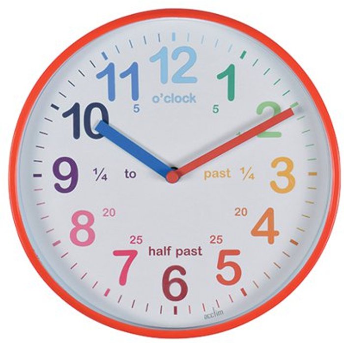 Office Monster | Acctim Acctim Wickford Time Teaching Clock Red Edging 22524 Acctim Acctim Wickford Time Teaching Clock Red Edging 22524