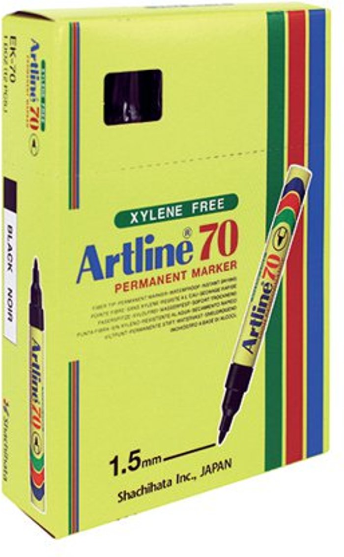 Office Monster | Artline Artline 70 Bullet Tip Permanent Marker Black (Pack of 12) A701 Artline Artline 70 Bullet Tip Permanent Marker Black (Pack of 12) A701