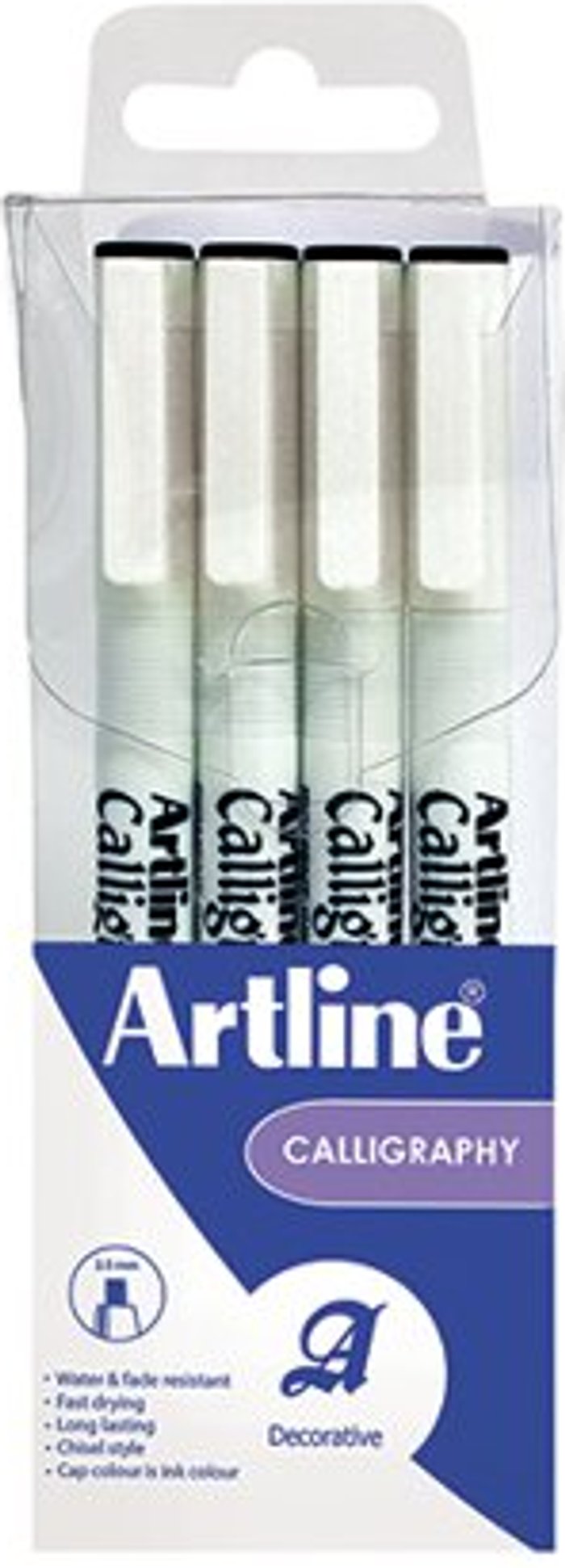Office Monster | Artline Artline Calligraphy Pen Set Assorted Width Black (Pack of 4) EK-240W4 Artline Artline Calligraphy Pen Set Assorted Width Black (Pack of 4) EK-240W4