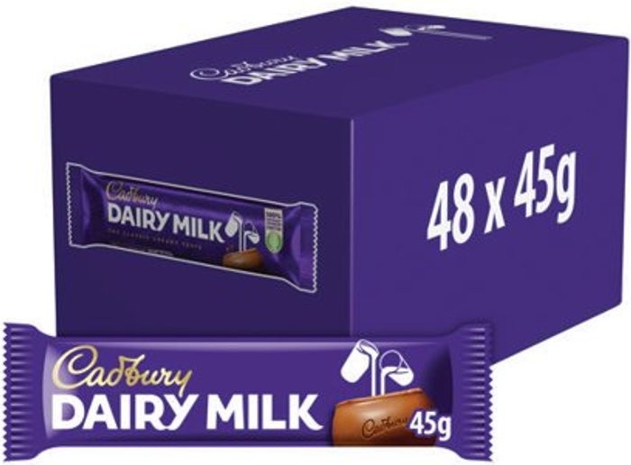 Office Monster | Cadbury Cadbury Dairy Milk 45g (Pack of 48) 968169 Cadbury Cadbury Dairy Milk 45g (Pack of 48) 968169