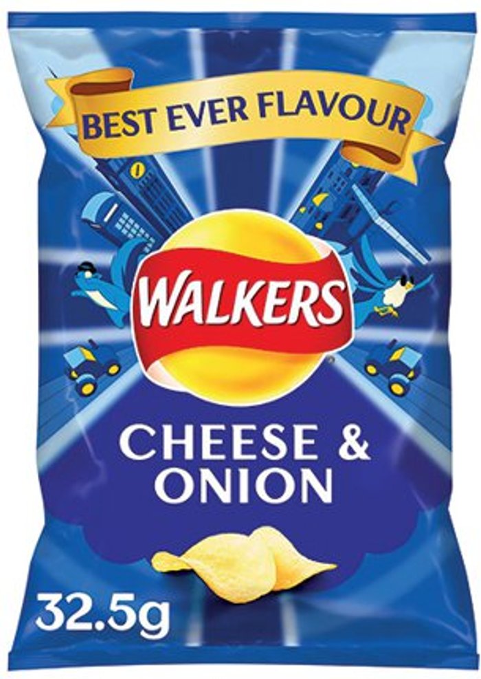Office Monster | Walkers Walkers Cheese and Onion Crisps 32.5g (Pack of 32) 121796 Walkers Walkers Cheese and Onion Crisps 32.5g (Pack of 32) 121796