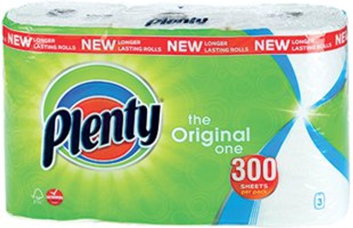 Office Monster | Plenty Plenty Kitchen Roll 100 sheets (Pack of 3) M01454 Plenty Plenty Kitchen Roll 100 sheets (Pack of 3) M01454