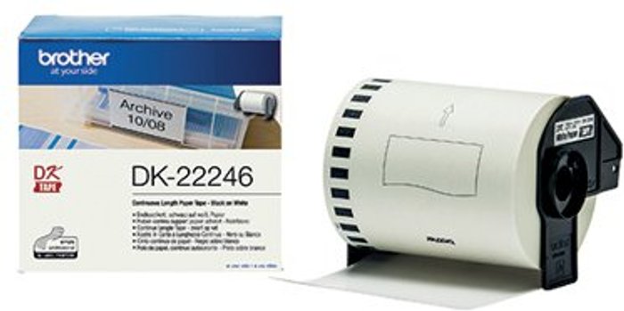 Office Monster | Brother Brother Continuous Paper Roll Black on White 103mm DK-22246 Brother Brother Continuous Paper Roll Black on White 103mm DK-22246