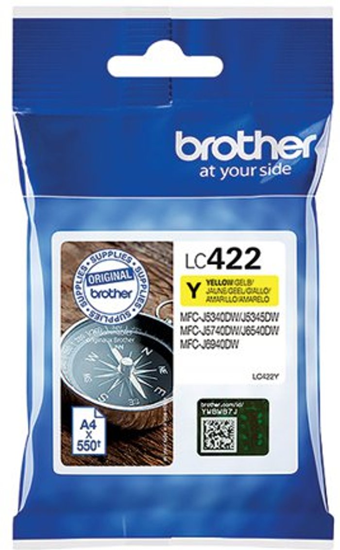 Office Monster | Brother Brother Ink Cartridge Yellow LC422Y Brother Brother Ink Cartridge Yellow LC422Y