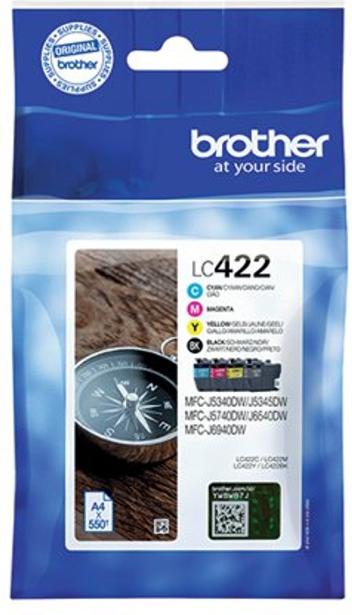 Office Monster | Brother Brother LC422 Value Pack - 4-pack - black, yellow, cyan, magenta - original - ink cartridge Brother Brother LC422 Value Pack - 4-pack - black, yellow, cyan, magenta - original - ink cartridge