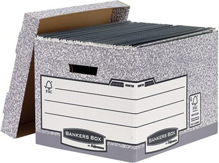 Office Monster | Bankers Box Bankers Box Storage Box Grey Standard (Pack of 10) 00810-FF Bankers Box Bankers Box Storage Box Grey Standard (Pack of 10) 00810-FF