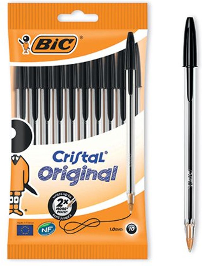 Office Monster | Bic BIC Cristal Original Ballpoint Pens - Black Bic BIC Cristal Original Ballpoint Pens - Black