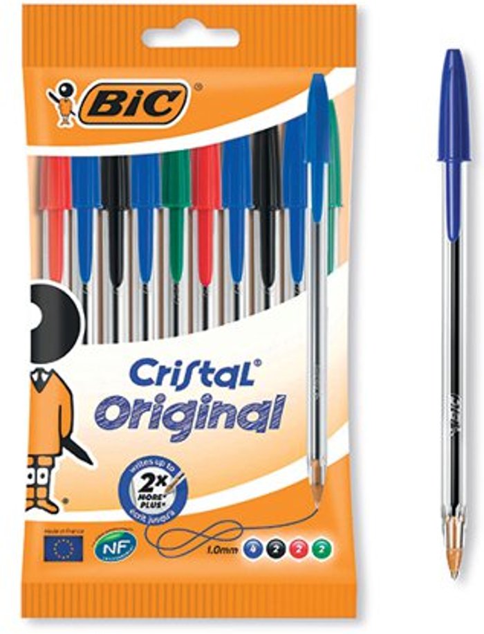 Office Monster | Bic Bic Cristal Ballpoint Pen Medium Assorted (Pack of 10) 830865 Bic Bic Cristal Ballpoint Pen Medium Assorted (Pack of 10) 830865