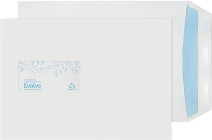 Office Monster | Purely Environmental Evolve Recycled C5 Envelopes Window Self Seal 100gsm White (Pack of 500) RD7084 Purely Environmental Evolve Recycled C5 Envelopes Window Self Seal 100gsm White (Pack of 500) RD7084