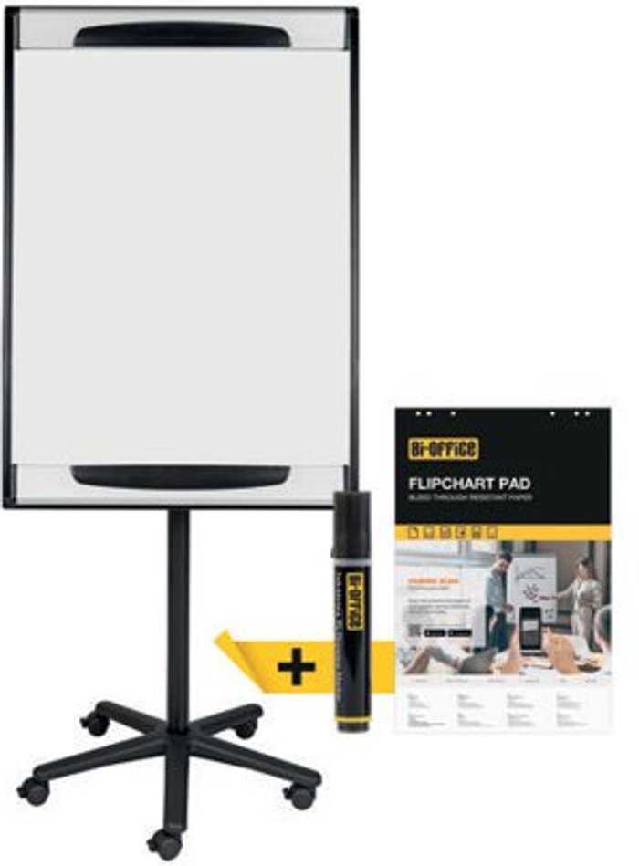 Office Monster | Bi-Office Bi-Office Mobile Magnetic Flipchart Easel 700x1000mm EA48061823 Bi-Office Bi-Office Mobile Magnetic Flipchart Easel 700x1000mm EA48061823