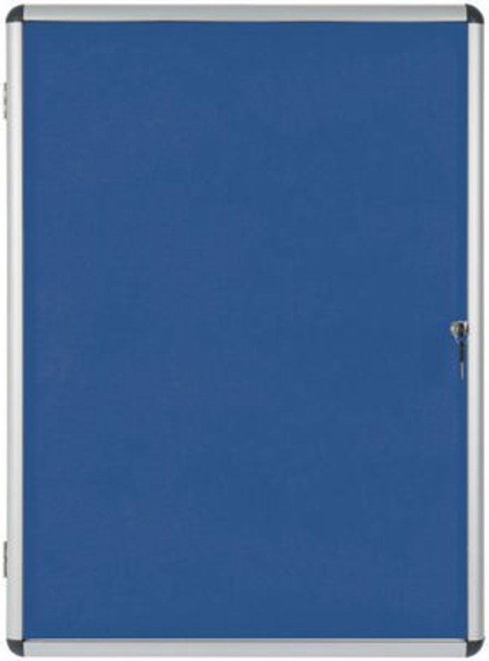 Office Monster | Bi-Office Bi-Office Lockable Internal Display Case 931x670mm Blue VT630107150 Bi-Office Bi-Office Lockable Internal Display Case 931x670mm Blue VT630107150