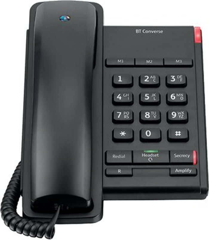 Office Monster | British Telecom BT Converse 2100 Corded Telephone Black 040206 British Telecom BT Converse 2100 Corded Telephone Black 040206