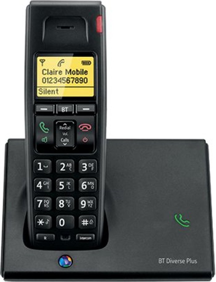 Office Monster | British Telecom BT Diverse 7110 Plus DECT Telephone Single Black 44708 48437 British Telecom BT Diverse 7110 Plus DECT Telephone Single Black 44708 48437