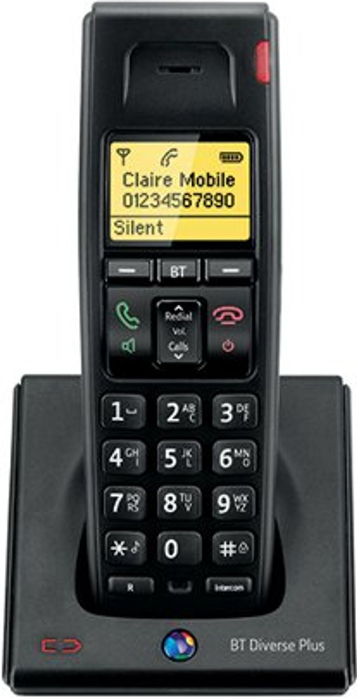 Office Monster | British Telecom BT Diverse 7100 R DECT Cordless Phone Additional Handset Black 048442 British Telecom BT Diverse 7100 R DECT Cordless Phone Additional Handset Black 048442