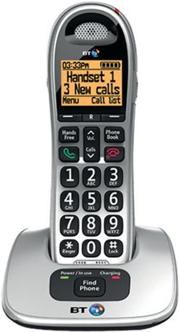 Office Monster | British Telecom BT Bt4000 Single Big Button DECT Cordless Phone Silver/Black 069264 British Telecom BT Bt4000 Single Big Button DECT Cordless Phone Silver/Black 069264
