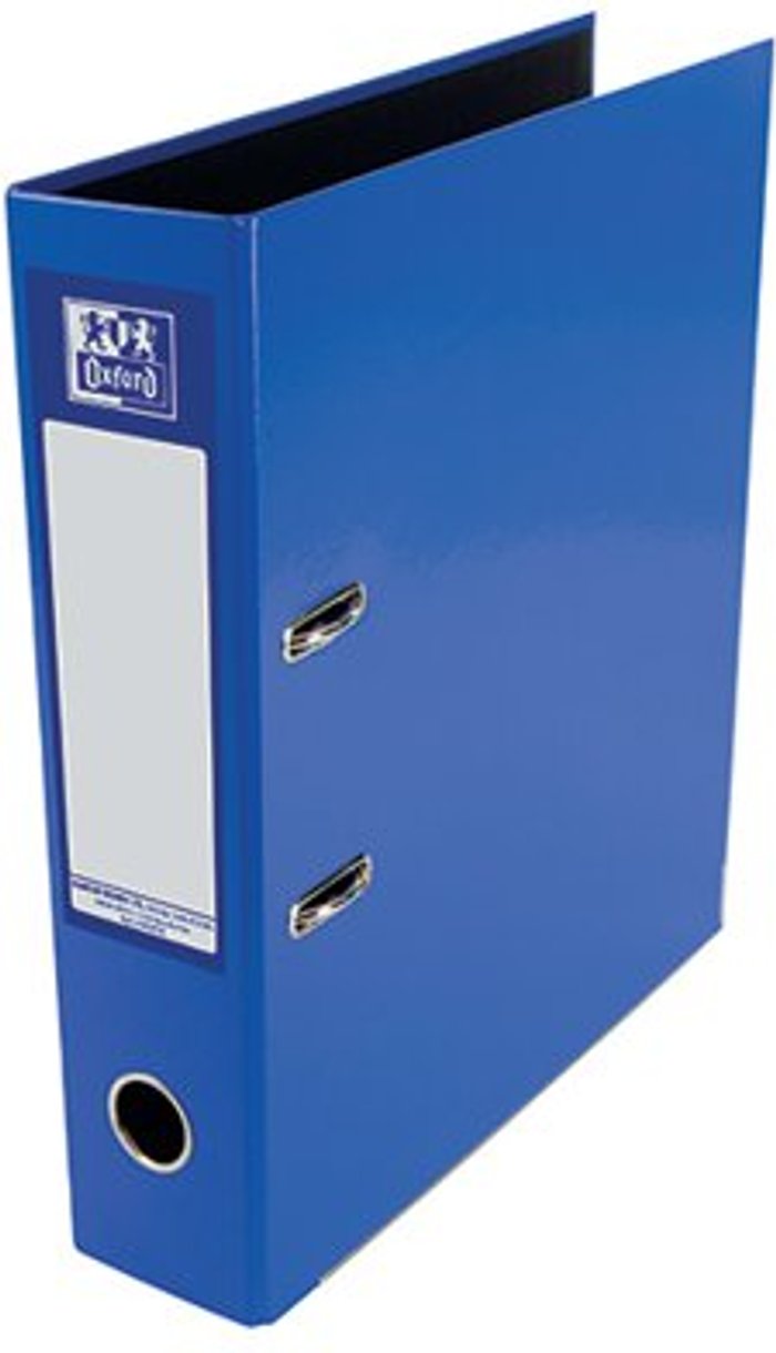 Office Monster | Oxford Oxford 70mm Lever Arch File Laminated A4 Blue 400107430 Oxford Oxford 70mm Lever Arch File Laminated A4 Blue 400107430