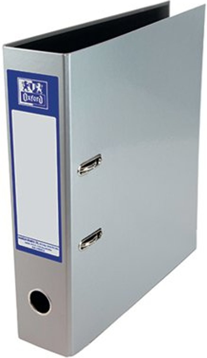 Office Monster | Oxford Oxford 70mm Lever Arch File Laminated A4 Metallic Silver 400107439 Oxford Oxford 70mm Lever Arch File Laminated A4 Metallic Silver 400107439