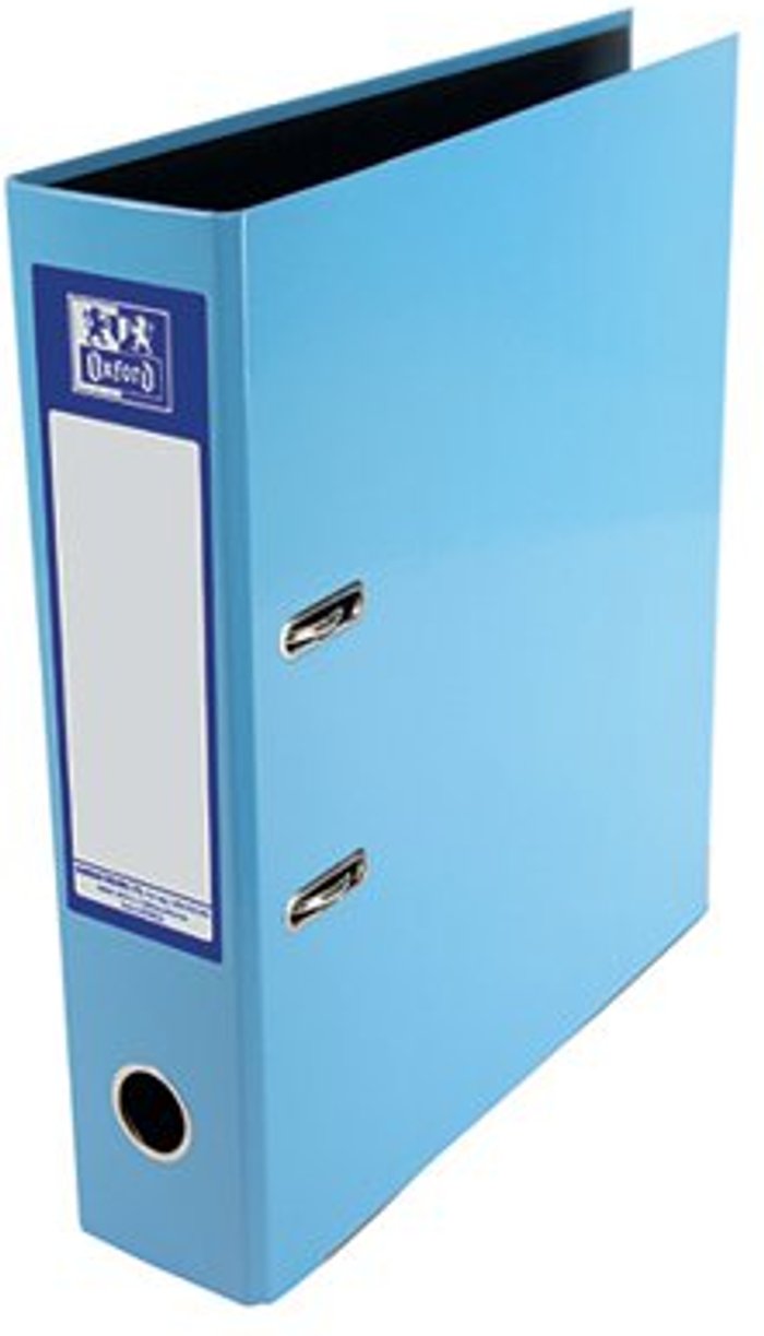 Office Monster | Oxford Oxford 70mm Lever Arch File Laminated A4 Light Blue 400132438 Oxford Oxford 70mm Lever Arch File Laminated A4 Light Blue 400132438