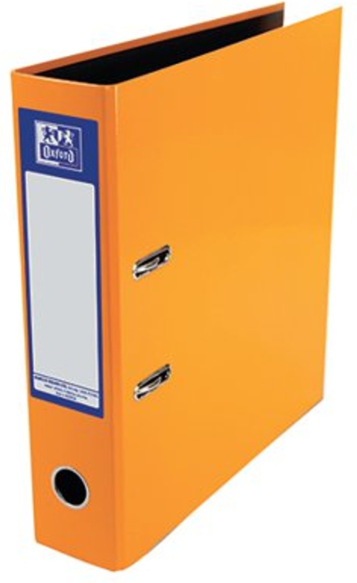 Office Monster | Oxford Oxford 70mm Lever Arch File Laminated A4 Orange 400107437 Oxford Oxford 70mm Lever Arch File Laminated A4 Orange 400107437