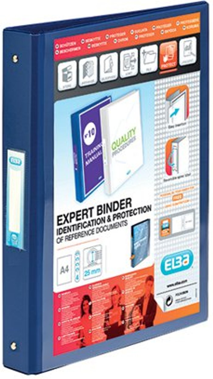 Office Monster | Bantex Elba Vision 25mm 4 O-Ring Binder PP A4 Blue 100080876 Bantex Elba Vision 25mm 4 O-Ring Binder PP A4 Blue 100080876