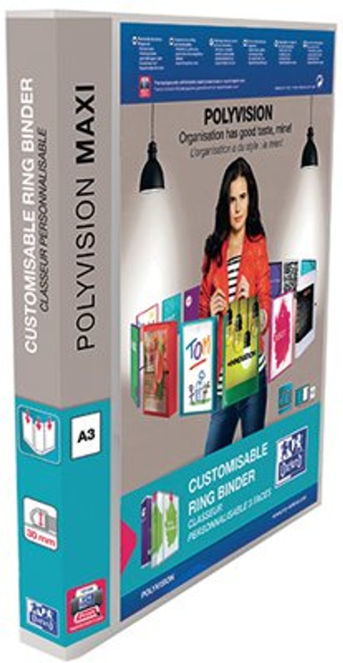Office Monster | Elba Elba Polyvision A3 Maxi Portrait Clear 30mm 4 D-Ring Presentation Binder (Pack of 5) 100080802 Elba Elba Polyvision A3 Maxi Portrait Clear 30mm 4 D-Ring Presentation Binder (Pack of 5) 100080802
