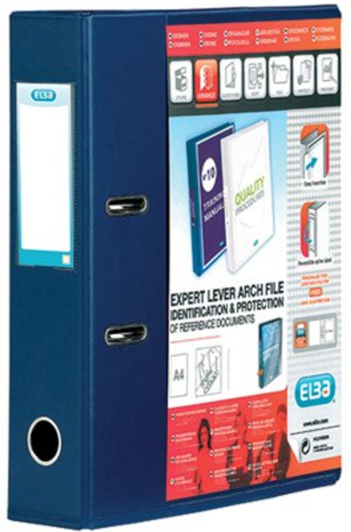 Office Monster | Elba Elba Vision 70mm Lever Arch File A4 Blue 100082303 Elba Elba Vision 70mm Lever Arch File A4 Blue 100082303