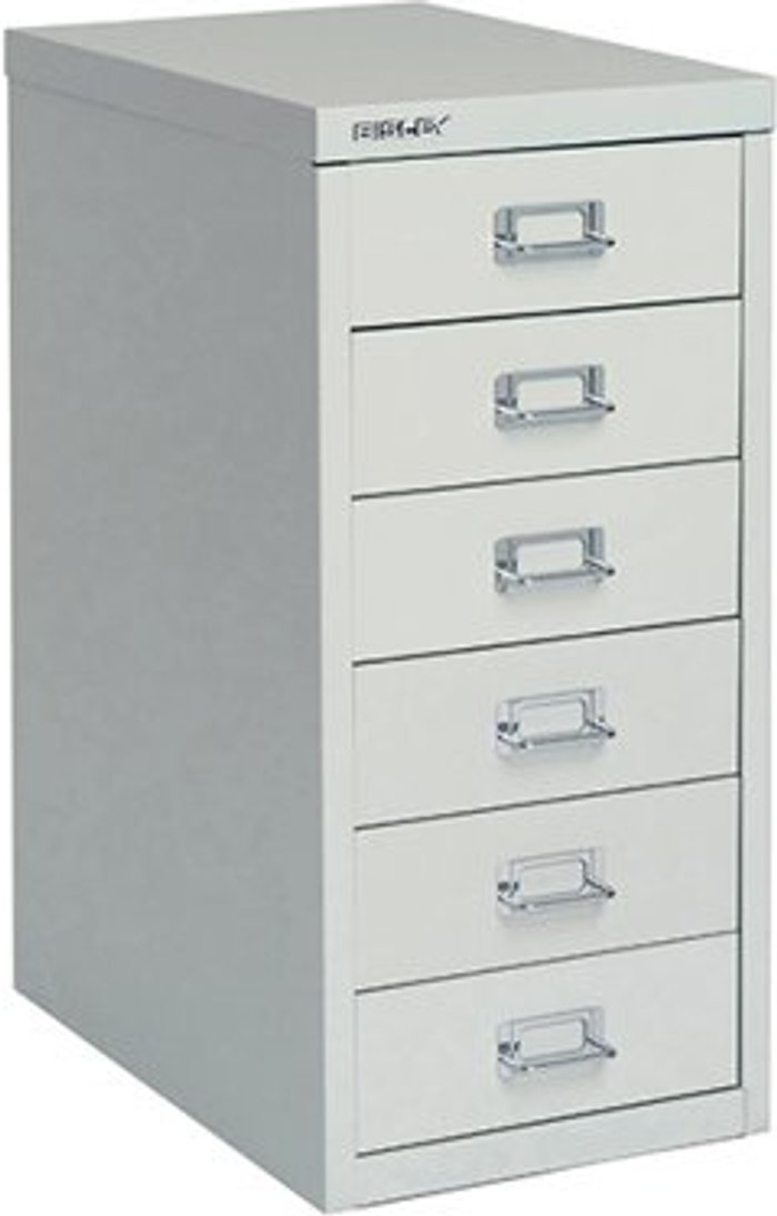Office Monster | Bisley Bisley 6 Multidrawer Cabinet A4 298x400x610mm Grey H296NL-073 Bisley Bisley 6 Multidrawer Cabinet A4 298x400x610mm Grey H296NL-073
