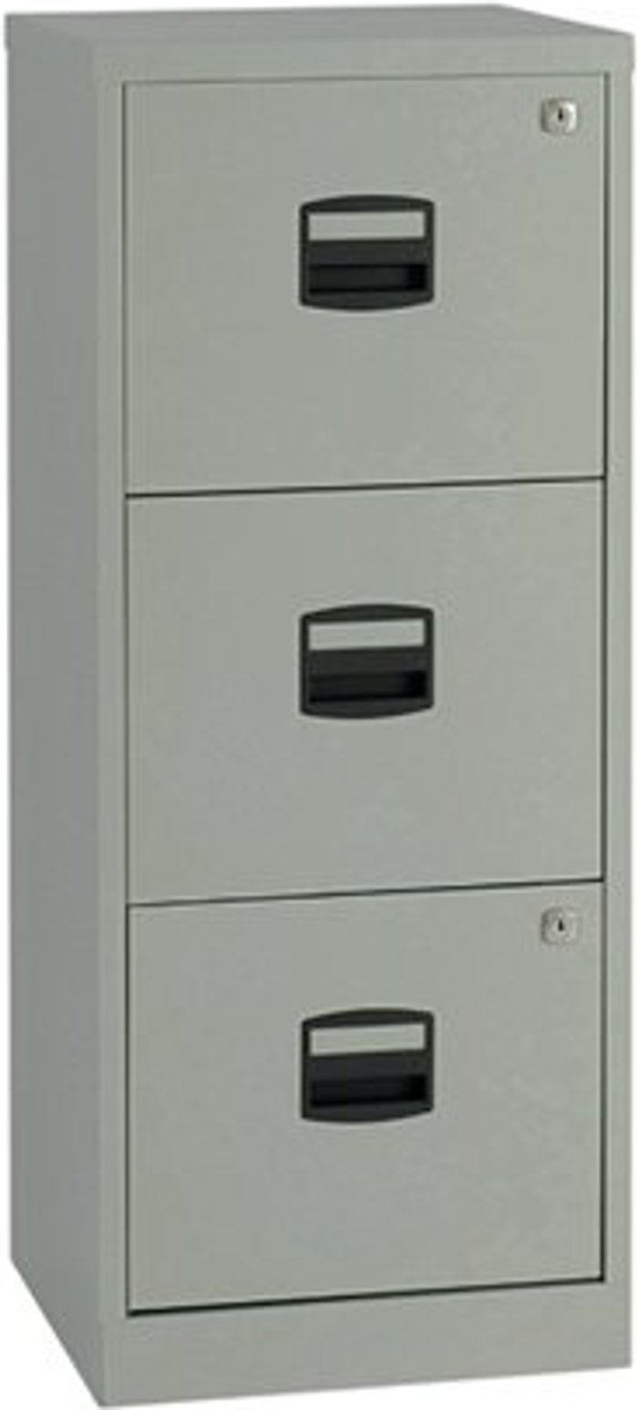 Office Monster | Bisley Bisley 3 Drawers Filing Cabinet A4 413x400x1015mm Grey BY60794 Bisley Bisley 3 Drawers Filing Cabinet A4 413x400x1015mm Grey BY60794