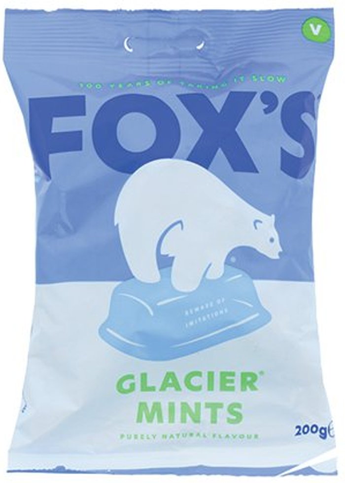 Office Monster | Foxs Foxs Glacier Mints Sharing Bag 200g (No artifical colours or flavours) (Pack of 12) 0401004 Foxs Foxs Glacier Mints Sharing Bag 200g (No artifical colours or flavours) (Pack of 12) 0401004