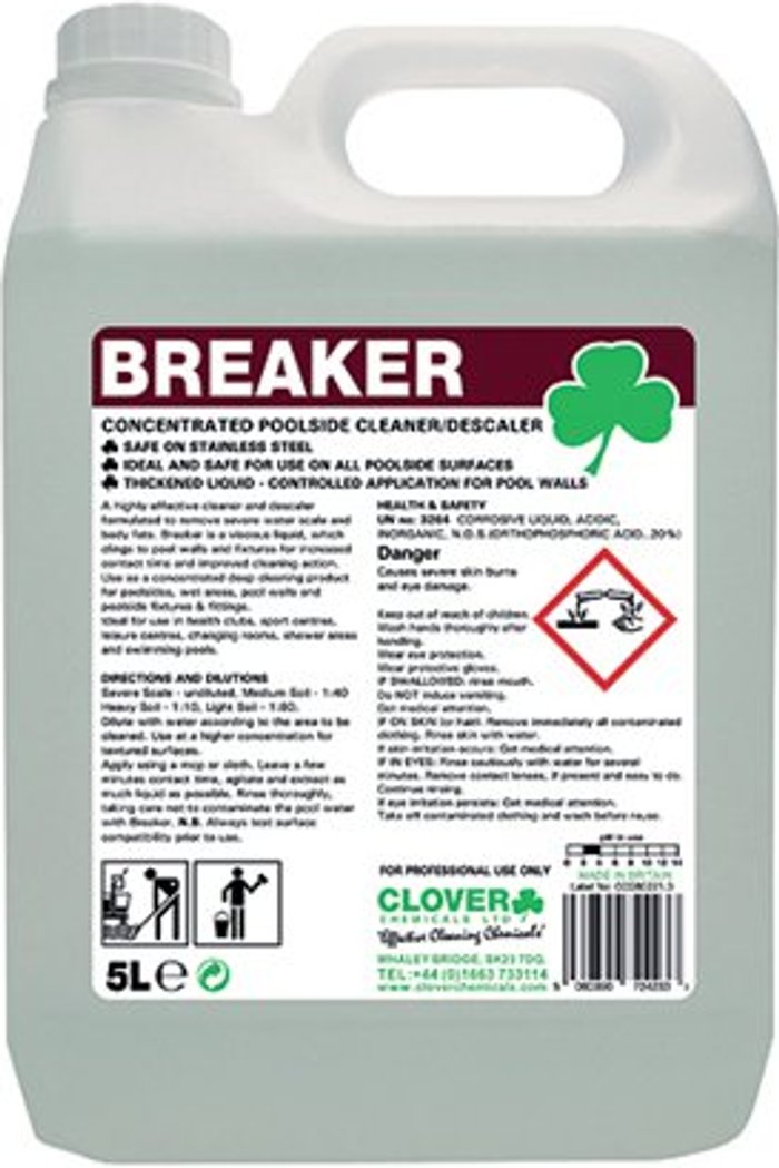 Office Monster | Clover Clover Breaker Concentrated Poolside Cleaner 5 Litre 506 Clover Clover Breaker Concentrated Poolside Cleaner 5 Litre 506